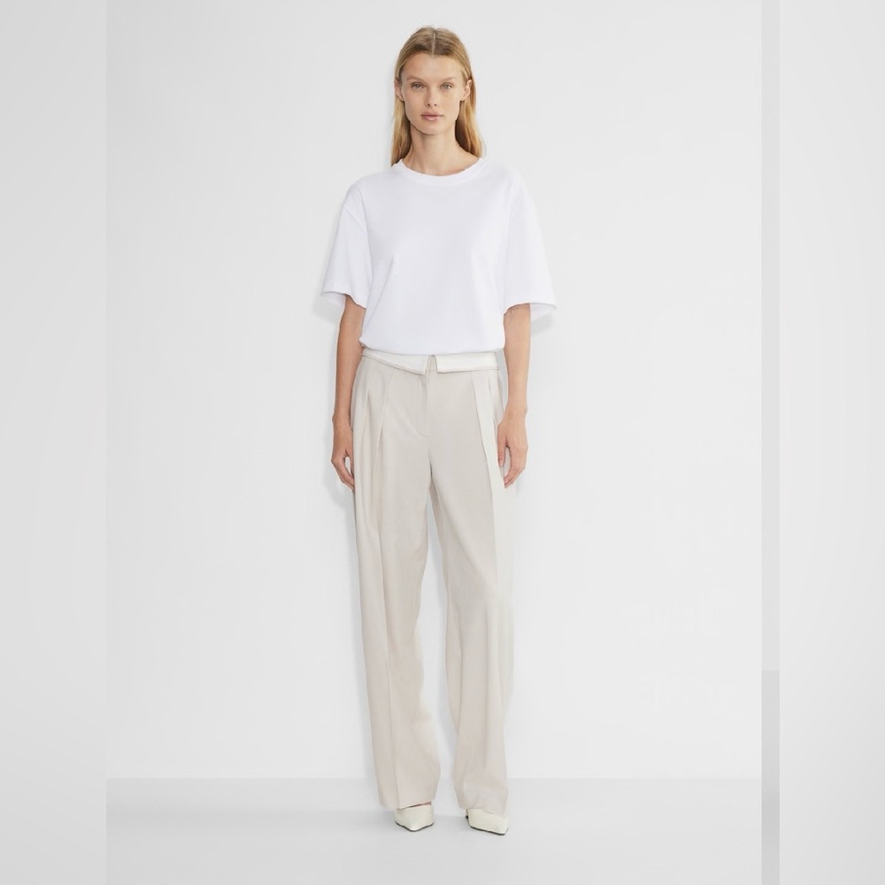 Aritzia Babaton Bureau Pleated Wide-Leg Trousers Size 12 NWT
